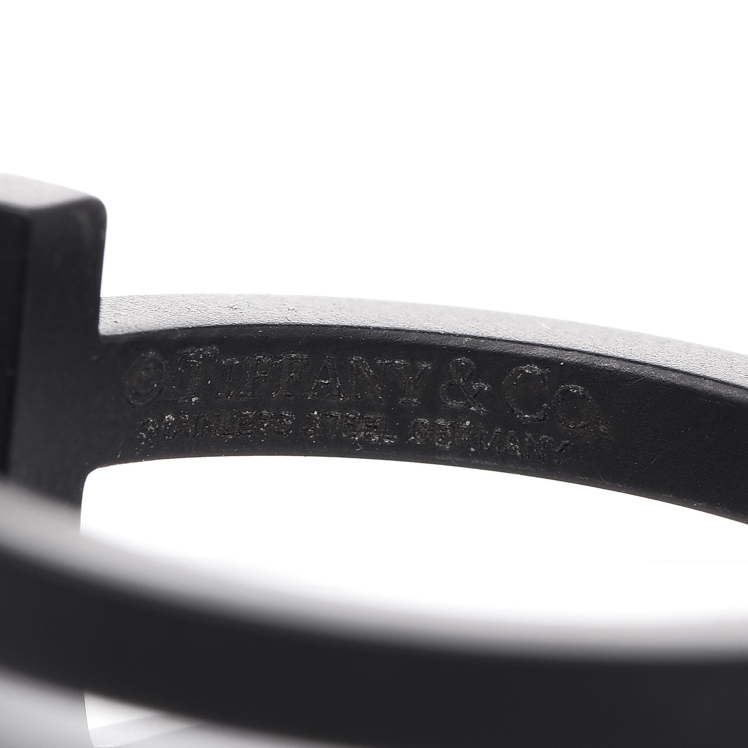 Tiffany Black-Coated Stainless Steel T Square Ring 54 7 Black 4 of 4