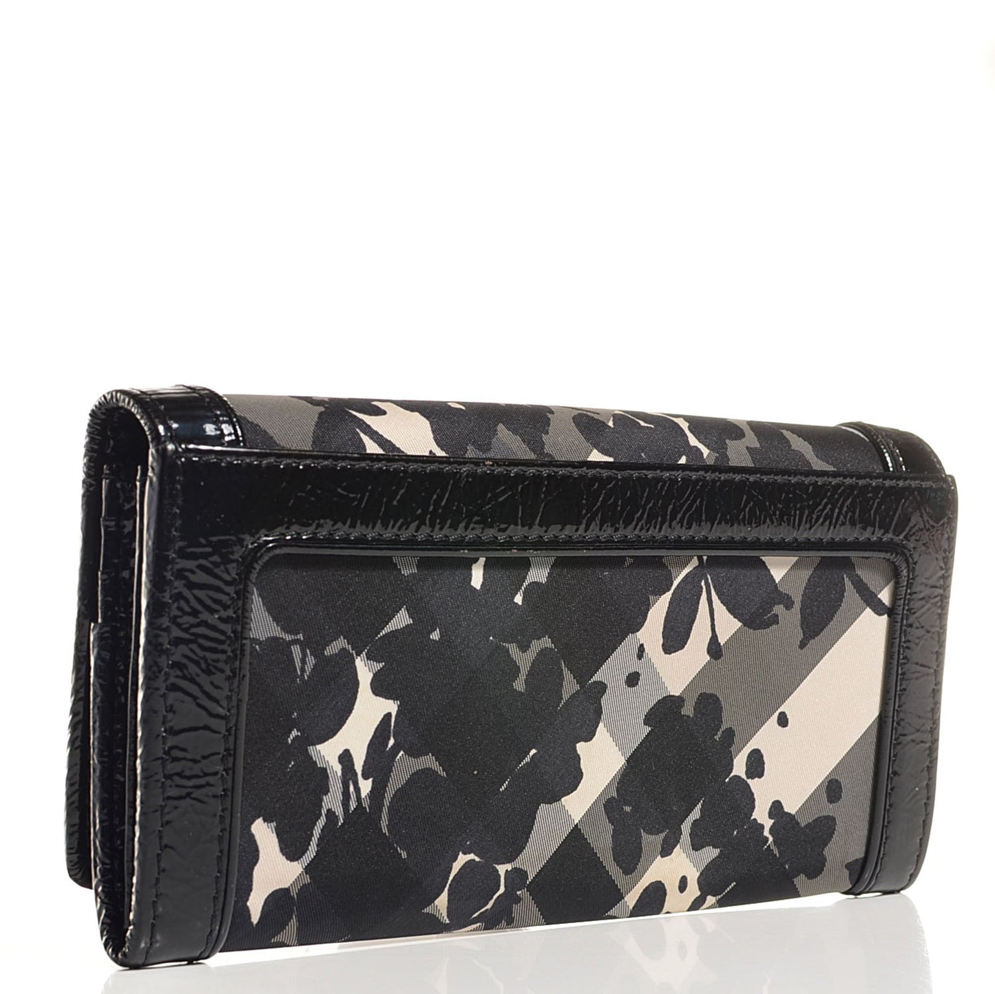 Nylon Beat Check Floral Continental Wallet Black