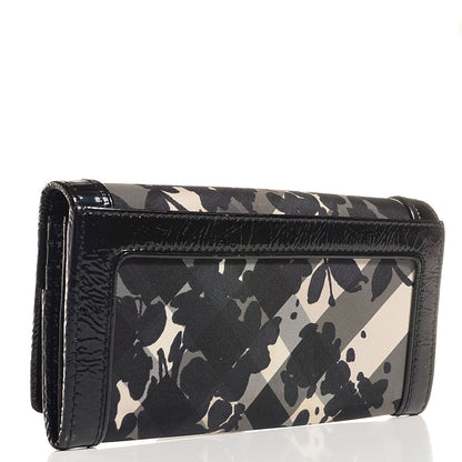 Burberry Nylon Beat Check Floral Continental Wallet Black 3 of 7