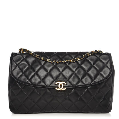 Chanel Lambskin Quilted Jumbo Single Flap Black 1 of 7