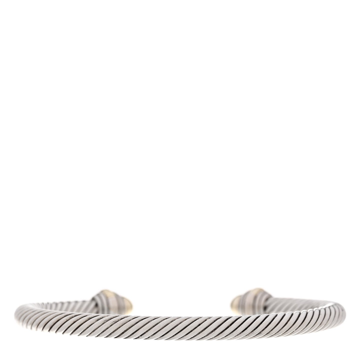 Sterling Silver 14K Yellow Gold 5mm Cable Classics Dome Bracelet