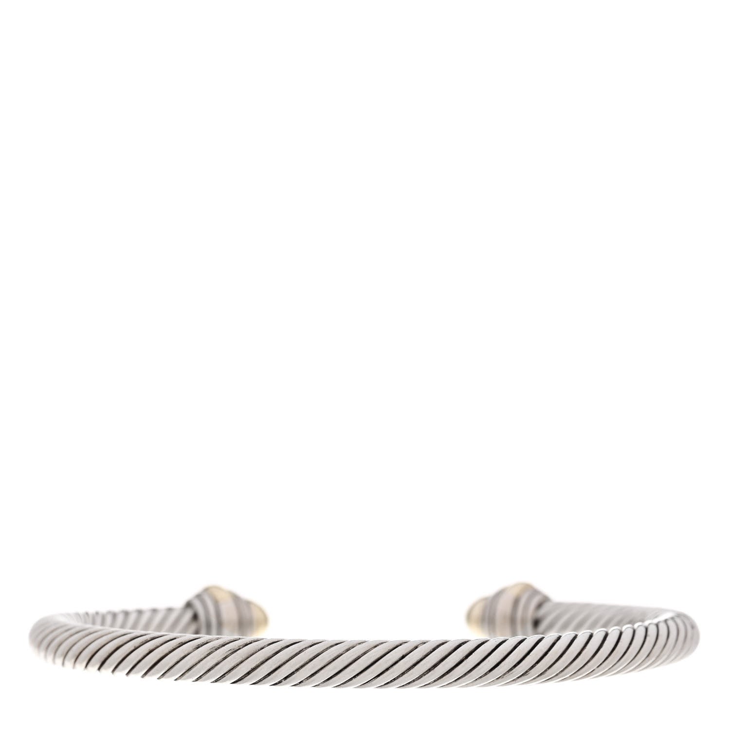 David Yurman Sterling Silver 14K Yellow Gold 5mm Cable Classics Dome Bracelet 2 of 4