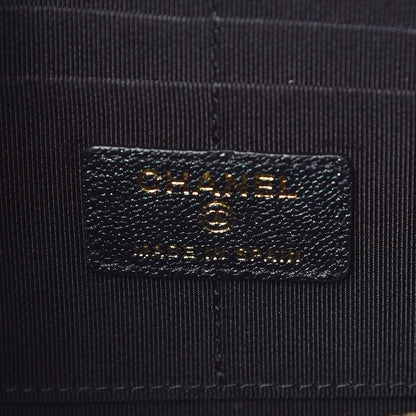 Chanel Iridescent Caviar Quilted Classic Pouch With Handle Black 6 of 9
