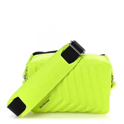 Balenciaga Grained Calfskin Embossed Car Camera Bag Yellow Fluo Black 1 of 10
