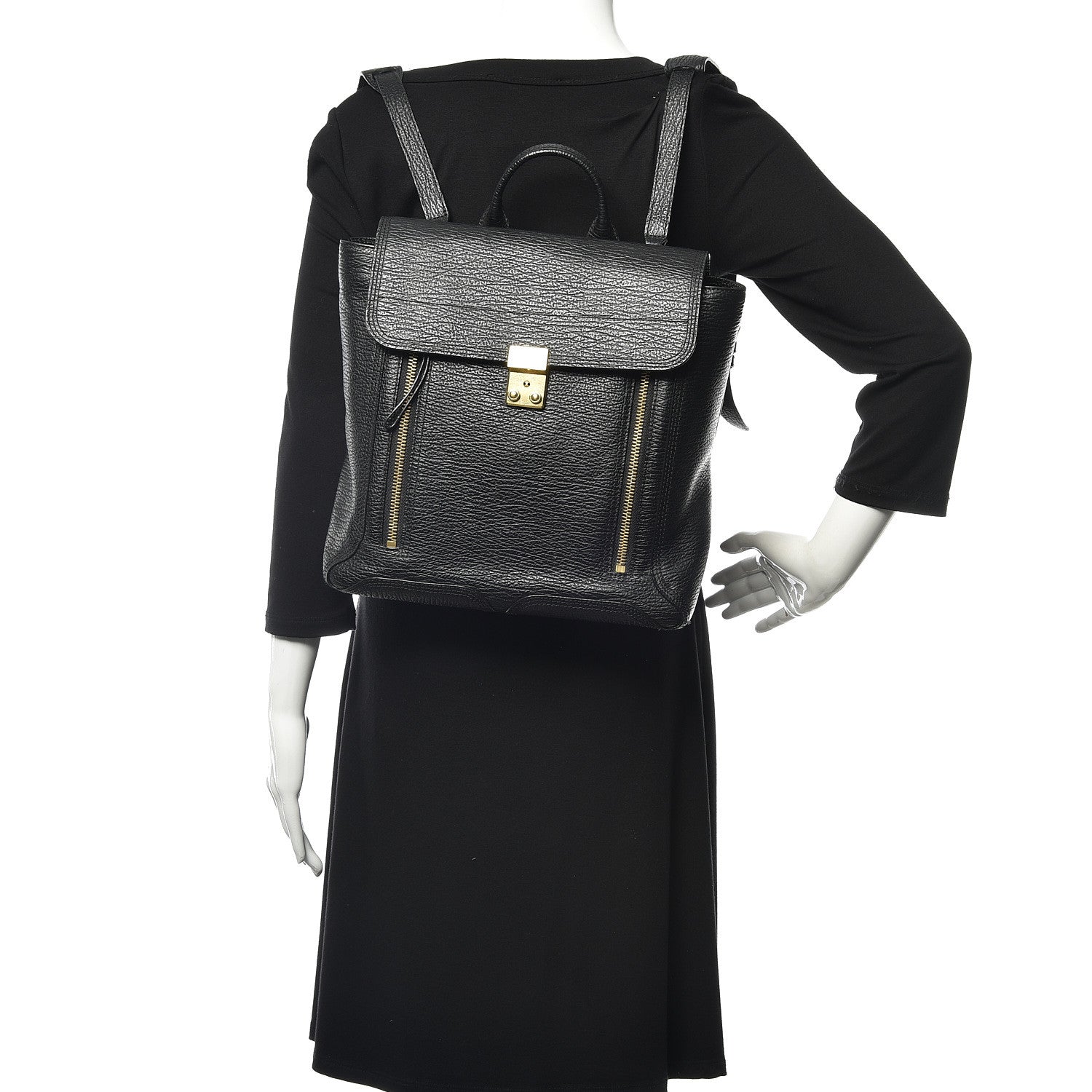 3.1 Phillip Lim 3.1 Textured Calfskin Pashli Backpack Black 2 of 16