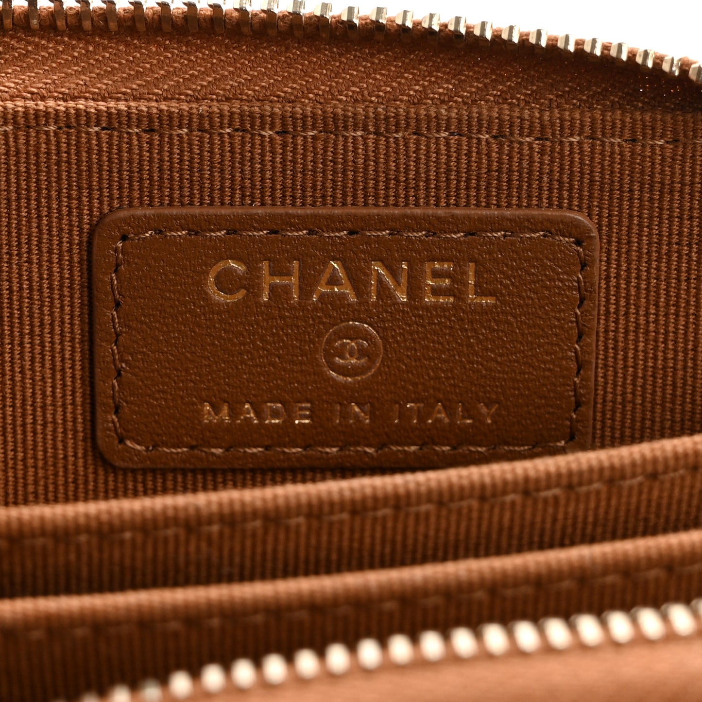 Lambskin Quilted Zip Around Coin Purse Wallet Brown