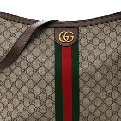 Gucci GG Supreme Monogram Web Ophidia Half Moon Hobo Brown 8 of 11