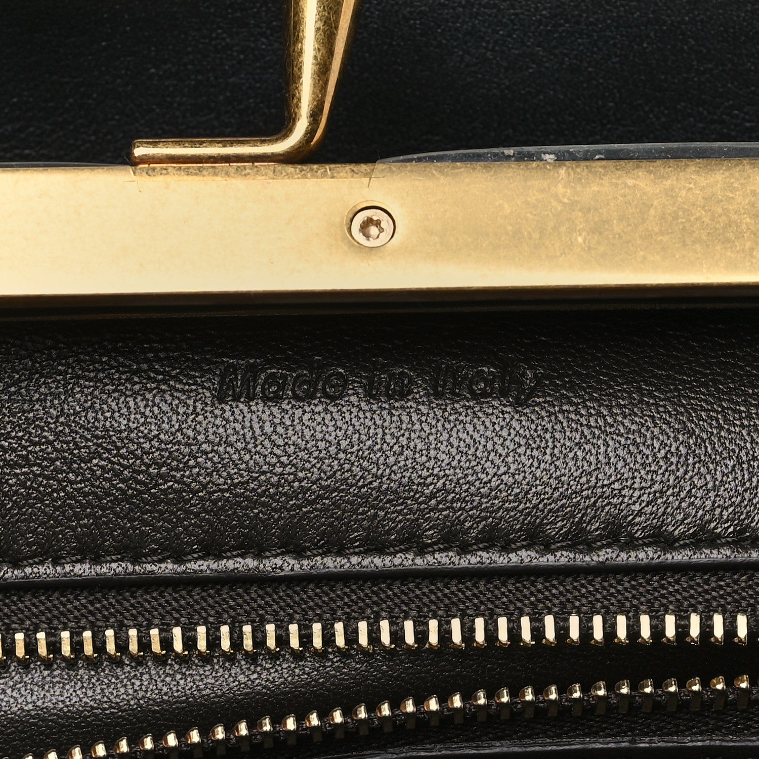 Celine Calfskin Pleated French Lock Clutch Black 7 of 11