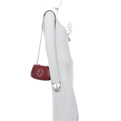 Gucci Calfskin Blondie Small Shoulder Bag Dark Red 2 of 9