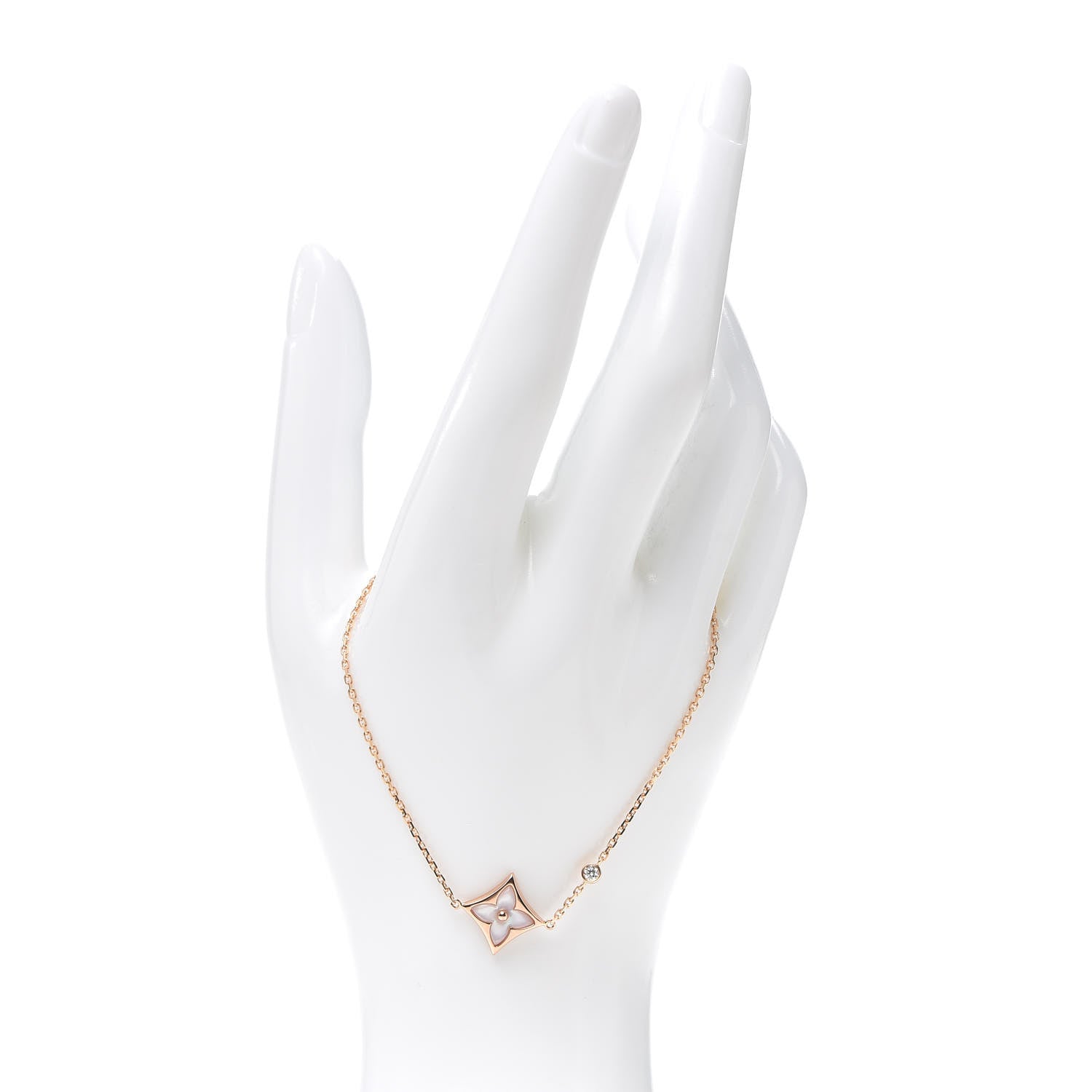 Louis Vuitton 18K Pink Gold Diamond Mother of Pearl Color Blossom BB Star Bracelet 2 of 5