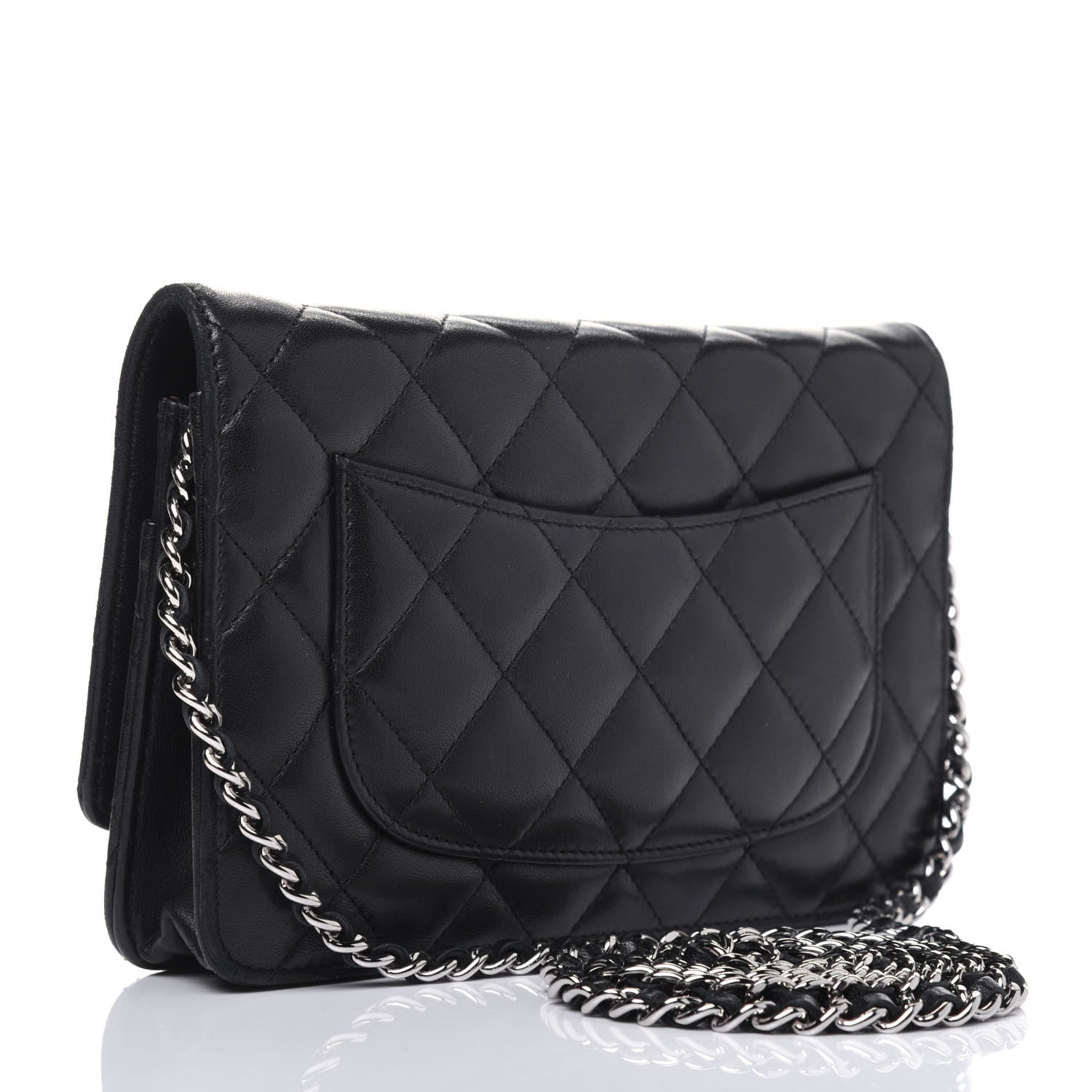 Chanel Lambskin Quilted Wallet On Chain WOC Black 3 of 19