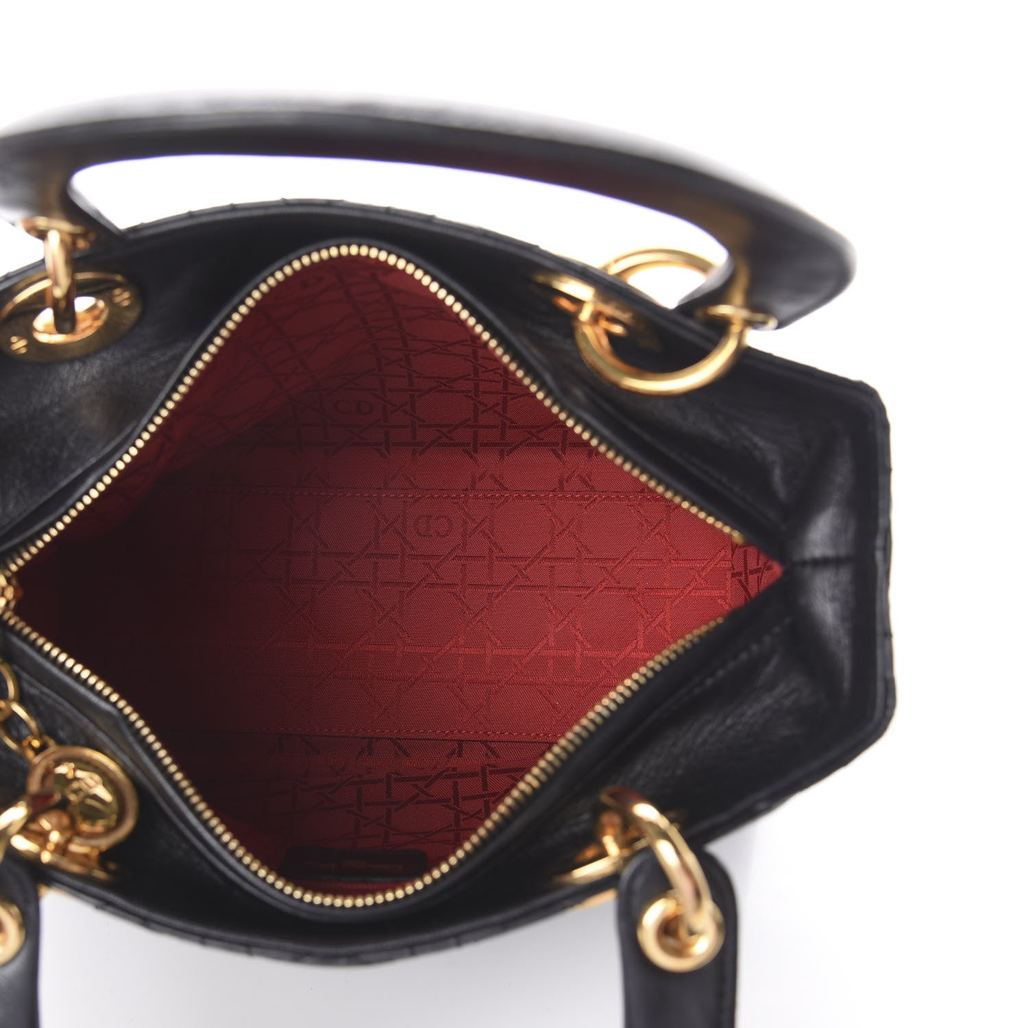 Christian Dior Lambskin Cannage Medium Lady Dior Black 4 of 8