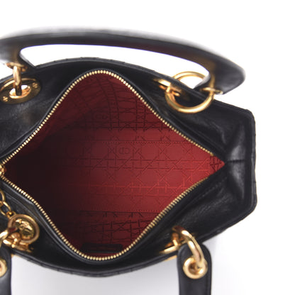 Christian Dior Lambskin Cannage Medium Lady Dior Black 4 of 8