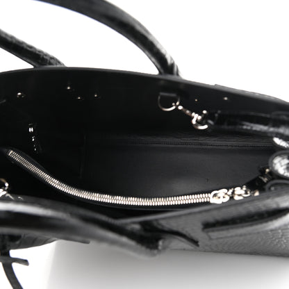 Saint Laurent Calfskin Crocodile Embossed Small Sac de Jour Black 5 of 10