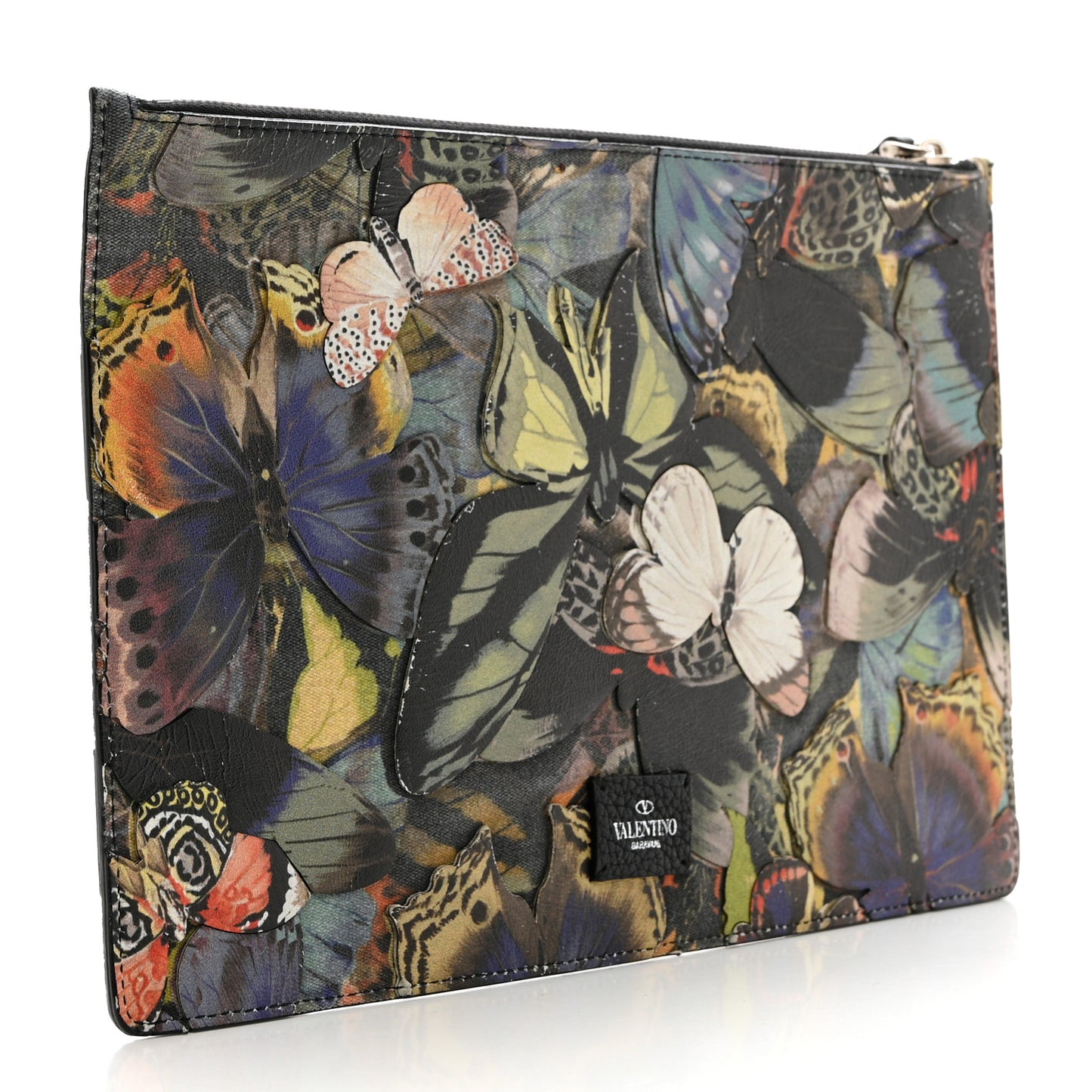 Nappa 3D Butterfly Zip Pouch Black Multicolor