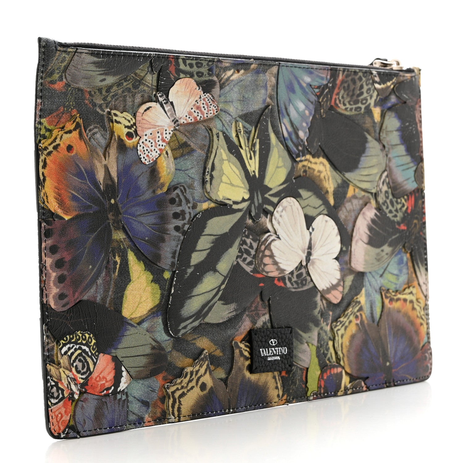 Valentino Garavani Nappa 3D Butterfly Zip Pouch Black Multicolor 2 of 5