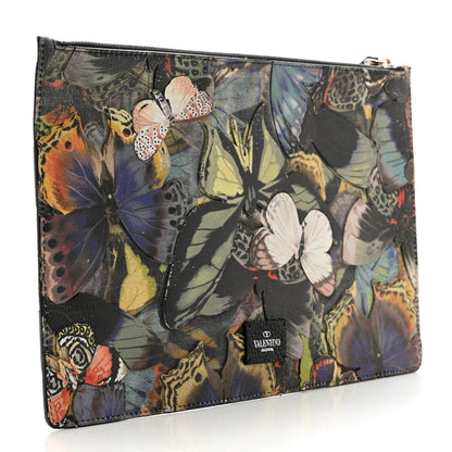 Valentino Garavani Nappa 3D Butterfly Zip Pouch Black Multicolor 2 of 5