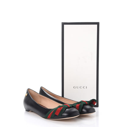 Gucci Calfskin Web Ballerina Flat 39 Nero Black 10 of 10