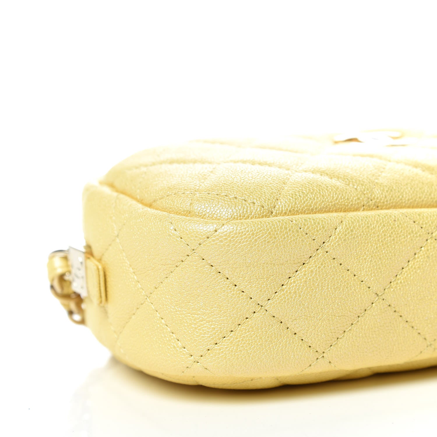 Chanel Iridescent Caviar Quilted Camera Case Yellow 5 of 10