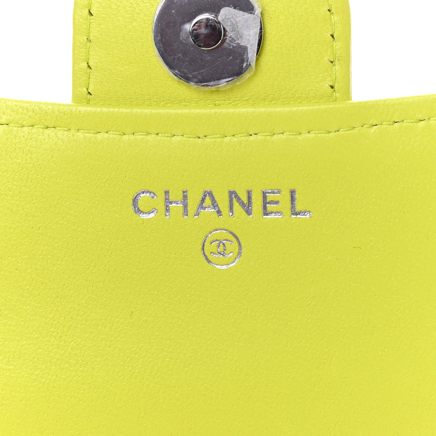Lambskin Quilted Flap Phone Holder With Chain Yellow