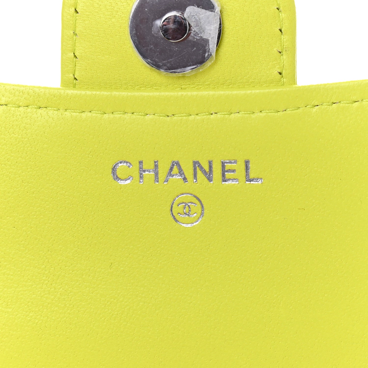 Chanel Lambskin Quilted Flap Phone Holder With Chain Yellow 8 of 10