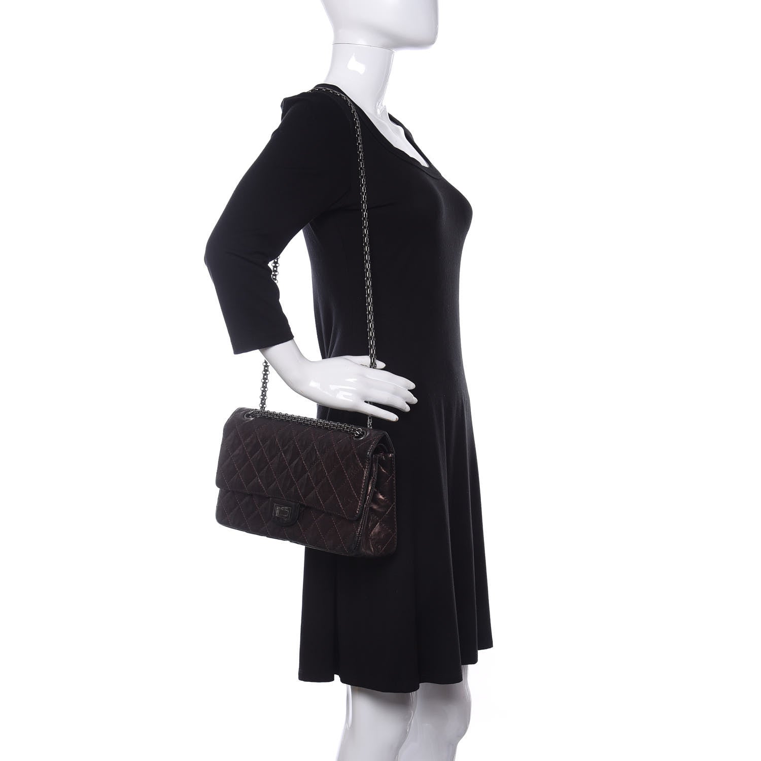 Chanel Metallic Aged Calfskin Quilted 2.55 Reissue 226 Flap Dark Copper 2 of 12