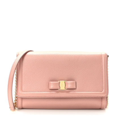 Salvatore Ferragamo Hammered Calfskin Vara Bow Minibag Antique Rose 1 of 9