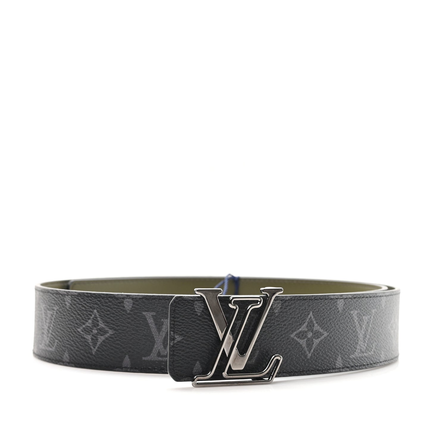 Calfskin Monogram Eclipse 40mm LV Initiales Reversible Belt 95 38 Black Green