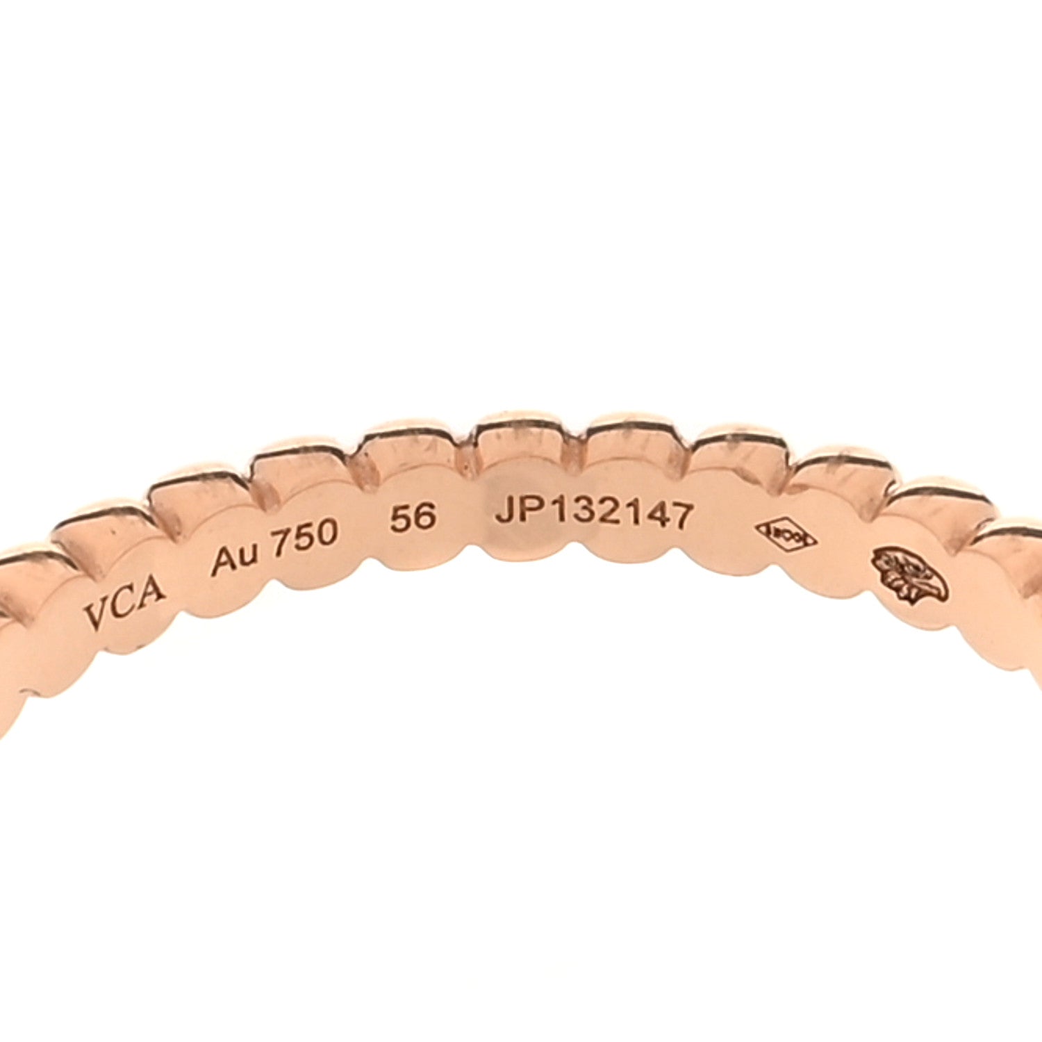 Van Cleef & Arpels 18K Rose Gold Small Perlee Ring 56 7.5 4 of 5