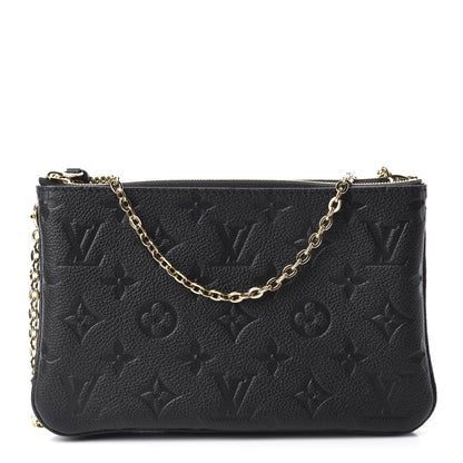 Louis Vuitton Empreinte Double Zip Pochette Black 1 of 11