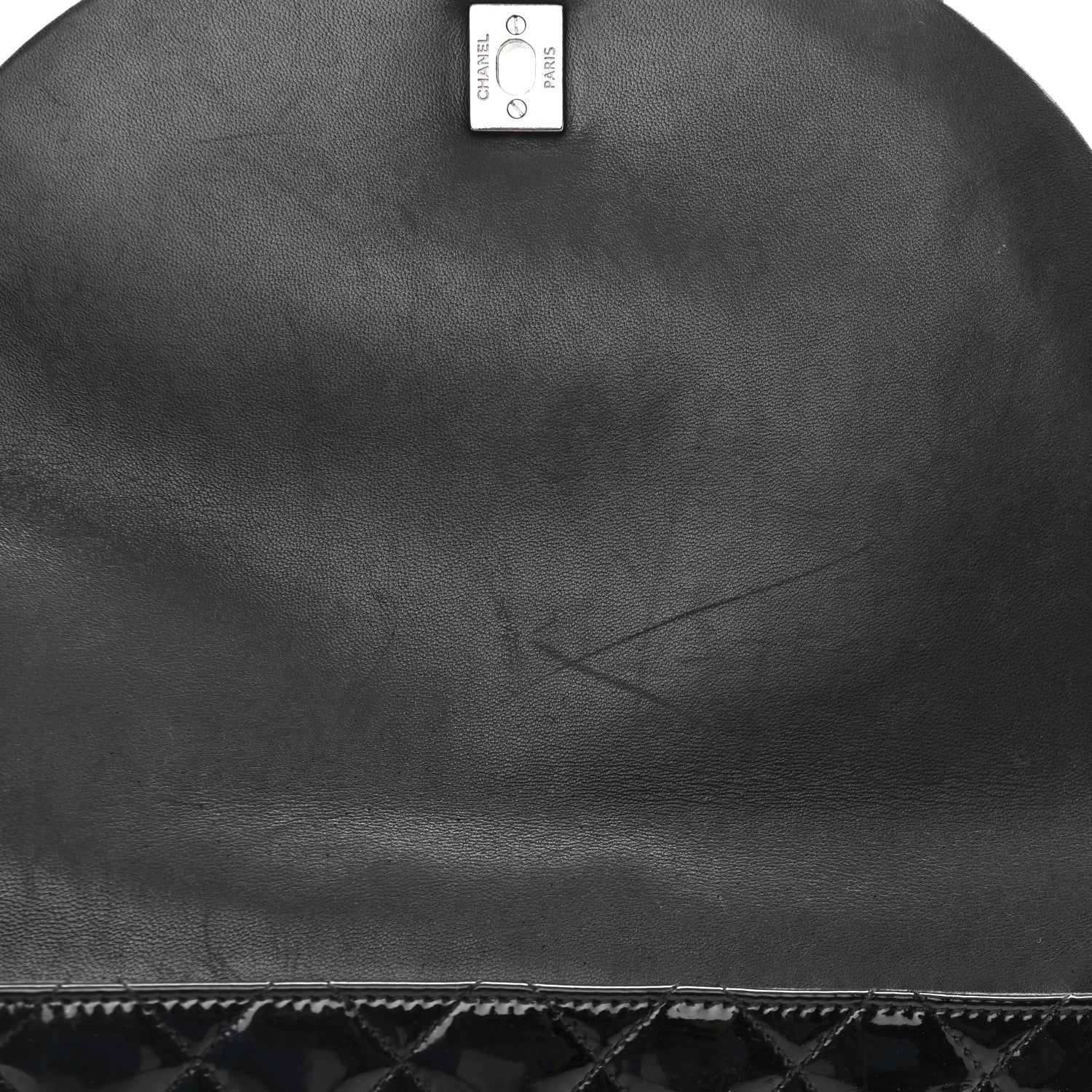 Chanel Lambskin Patent Classic Twist Crescent Flap Bag Black 17 of 17