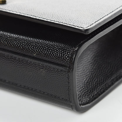 Saint Laurent Grain De Poudre Small Monogram Kate Satchel Black 9 of 13