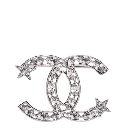 Chanel Crystal Starfall CC Brooch Silver 1 of 5