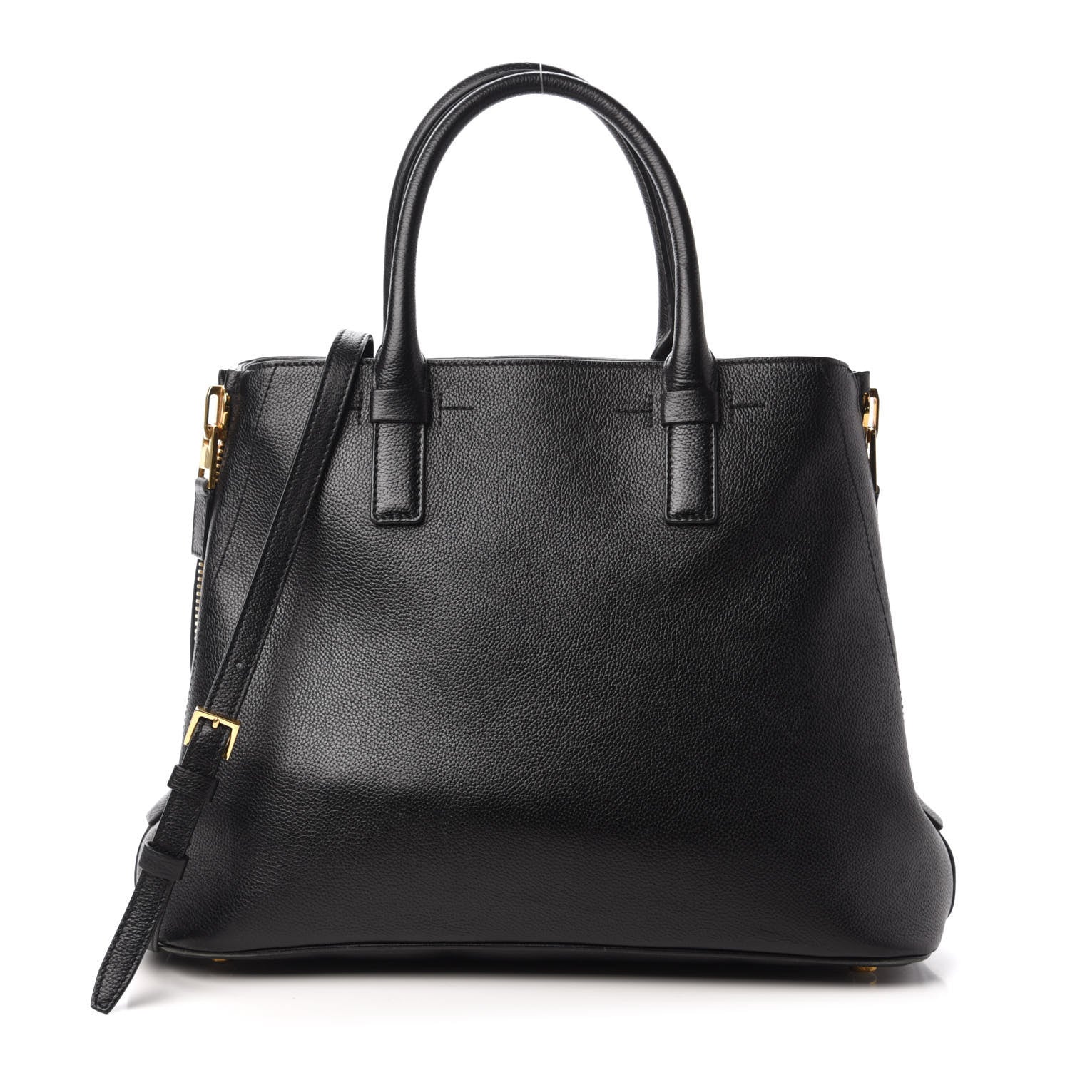 Tom Ford Pebbled Calfskin Medium Jennifer Zip Tote Black 1 of 10