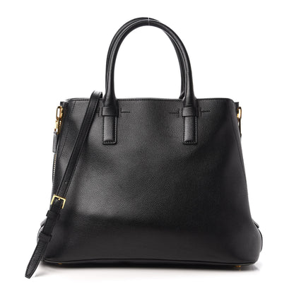 Tom Ford Pebbled Calfskin Medium Jennifer Zip Tote Black 1 of 10