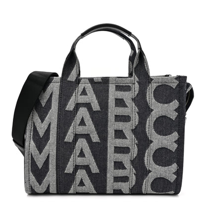 Marc Jacobs Denim Jacquard Medium The Monogram Tote Bag Denim Blue 1 of 10