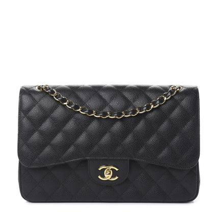Chanel Caviar Quilted Jumbo Double Flap Black 1 of 9