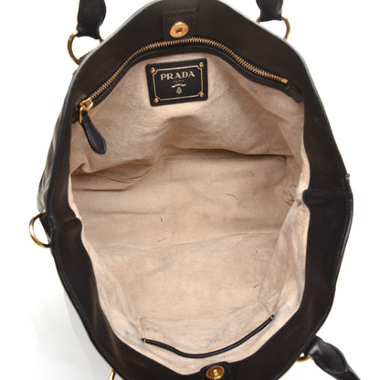Prada Soft Calfskin Shopping Tote Black 5 of 10