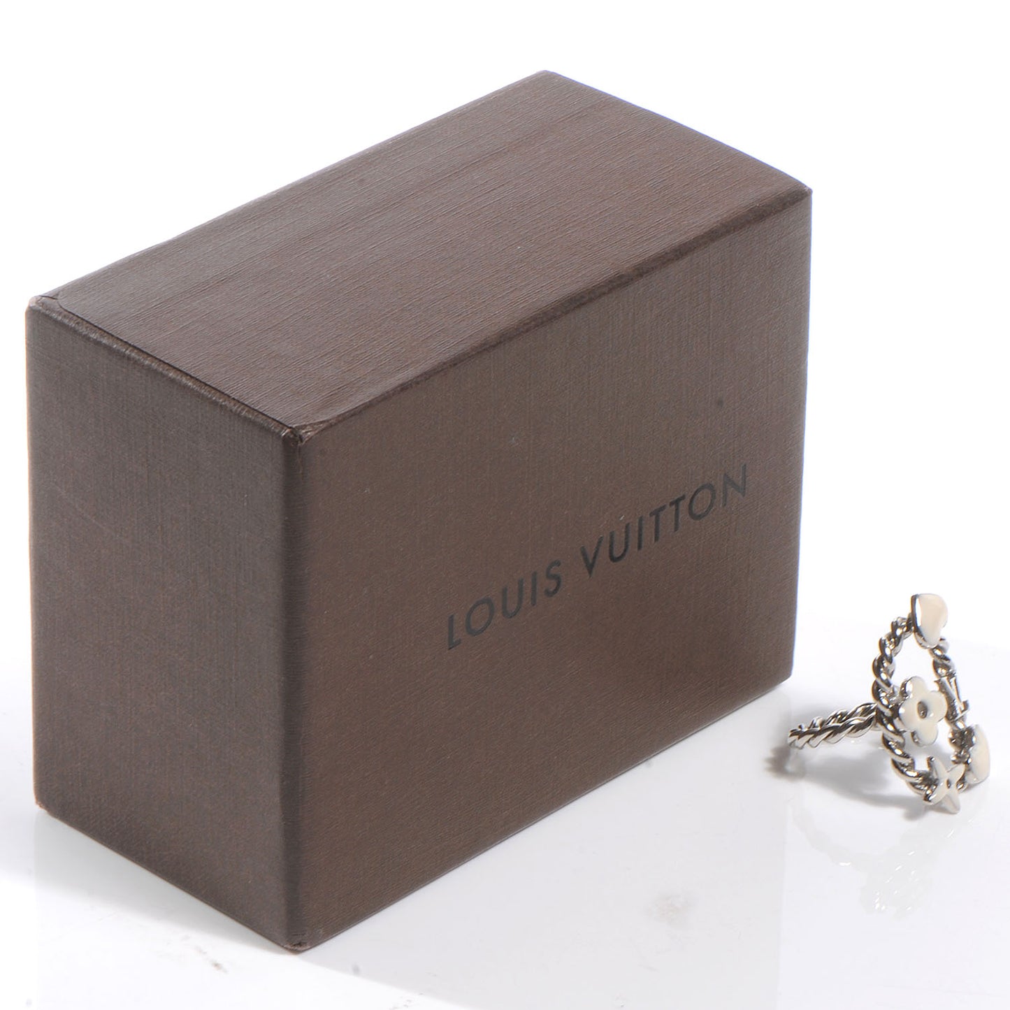 Sweet Monogram Coeurs Ring 6.5 White