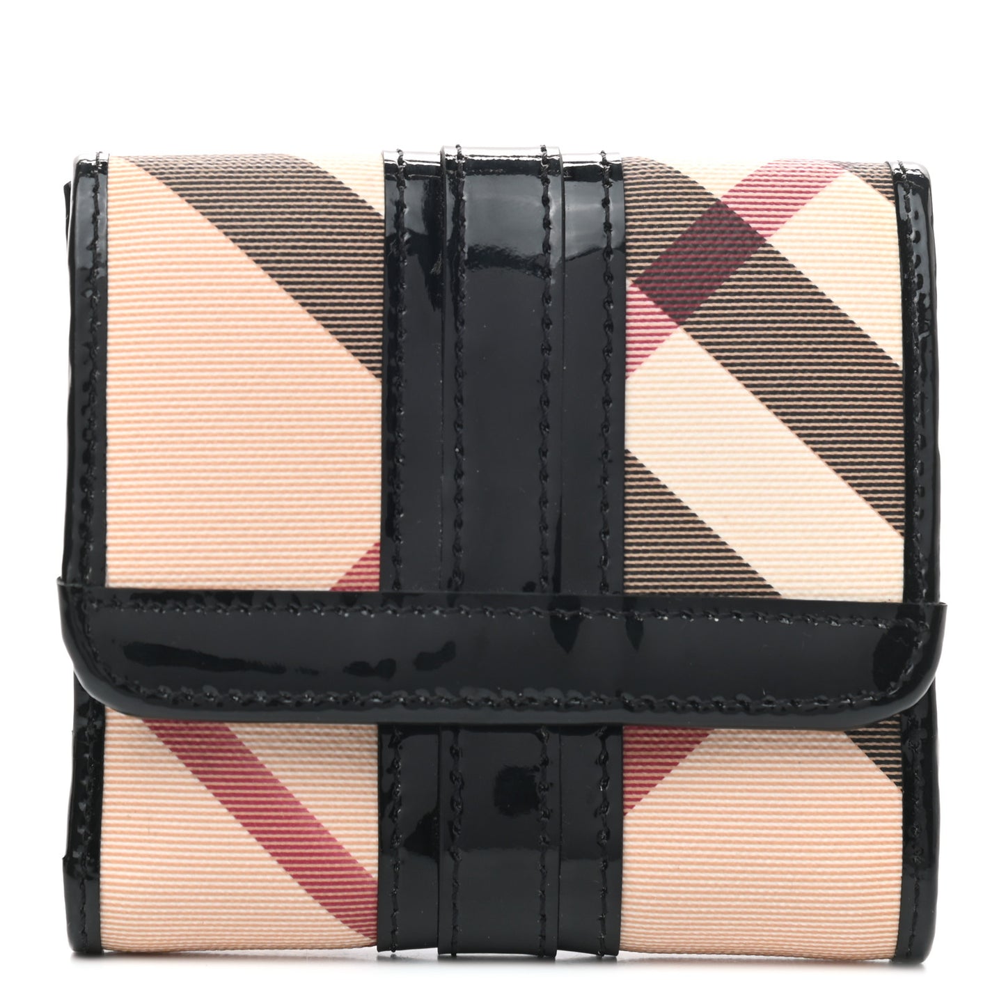 Patent Supernova Check Compact Wallet Black