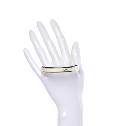 Hermes Enamel Printed Narrow Caleche Bracelet 65 White 2 of 6