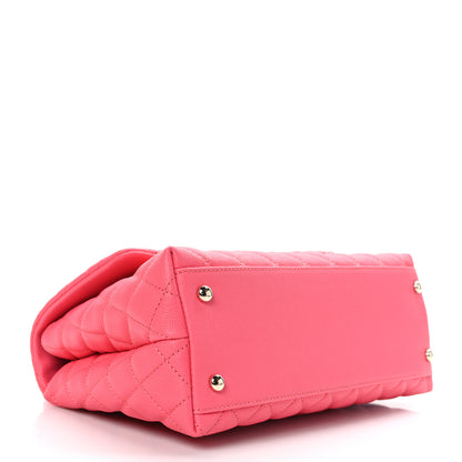 Chanel Caviar Quilted Small Coco Handle Flap Pink 4 of 10