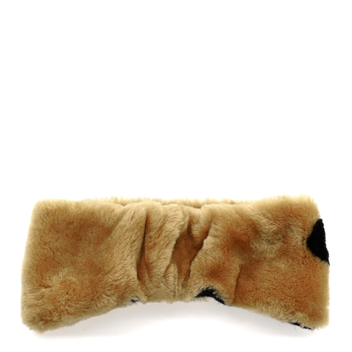 Dyed Shearling CC Headband Brown Black