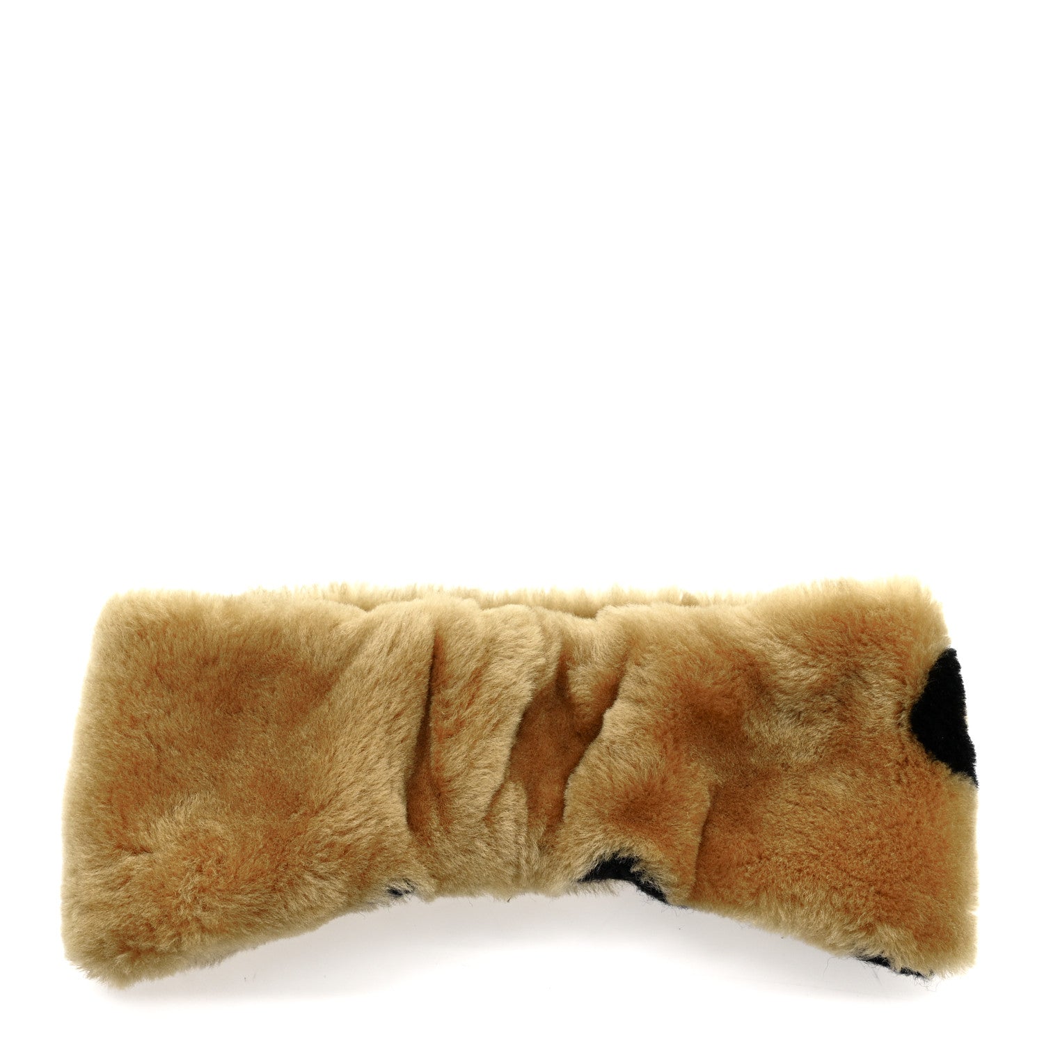 Chanel Dyed Shearling CC Headband Brown Black 3 of 4
