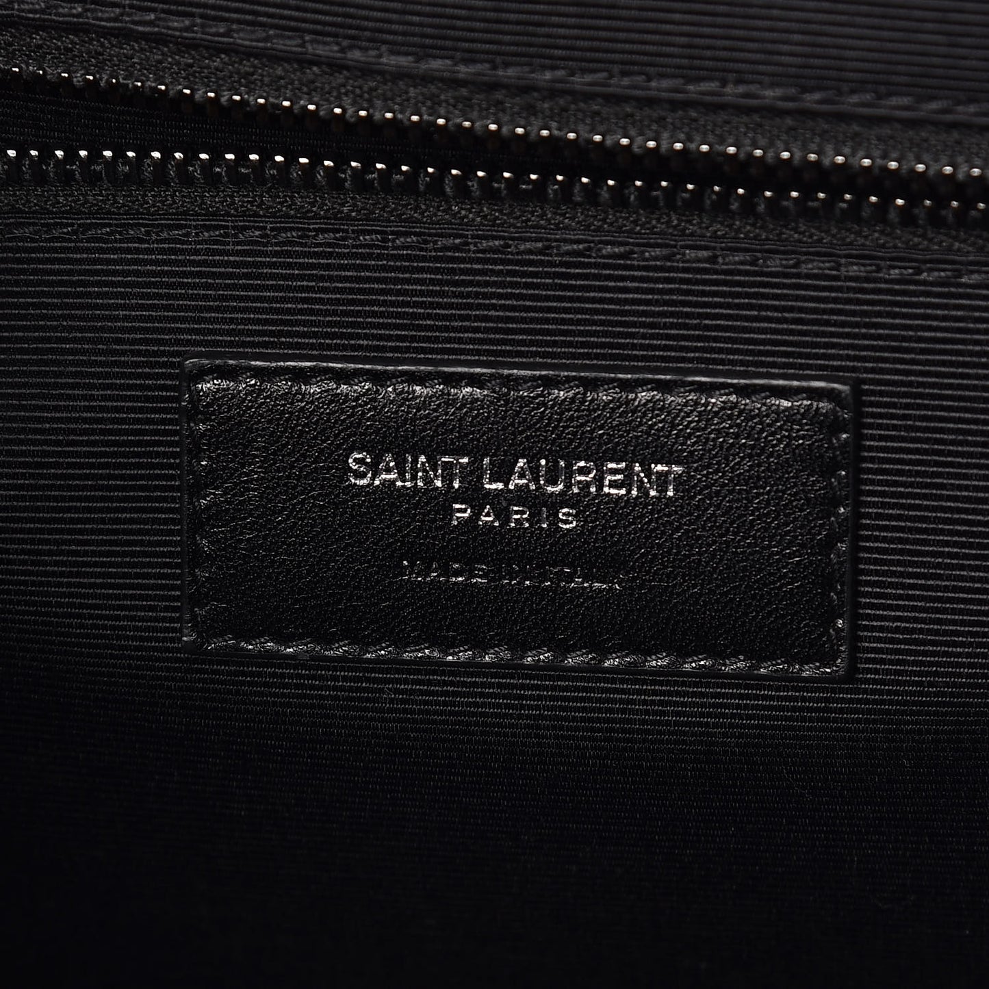 Grain De Poudre Textured Mixed Matelasse Large Triquilt Monogram Monochrome Satchel Black