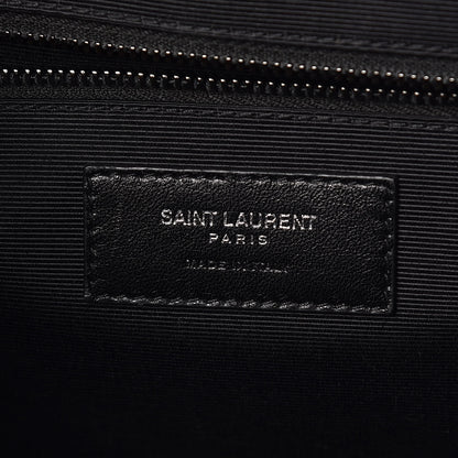 Saint Laurent Grain De Poudre Textured Mixed Matelasse Large Triquilt Monogram Monochrome Satchel Black 6 of 9
