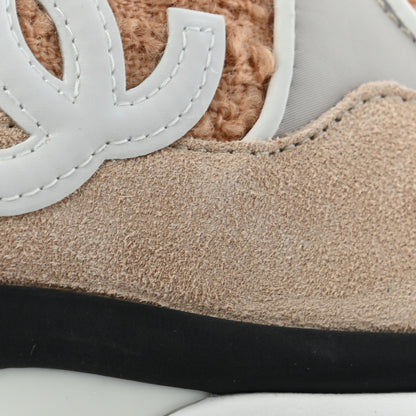 Chanel Suede Tweed Felt CC Sneakers 40.5 Beige 10 of 11