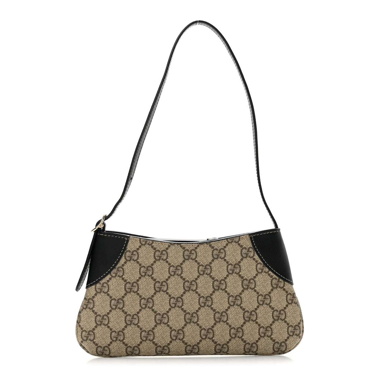 GG Monogram Calfskin Small Emblem Shoulder Bag Beige Black