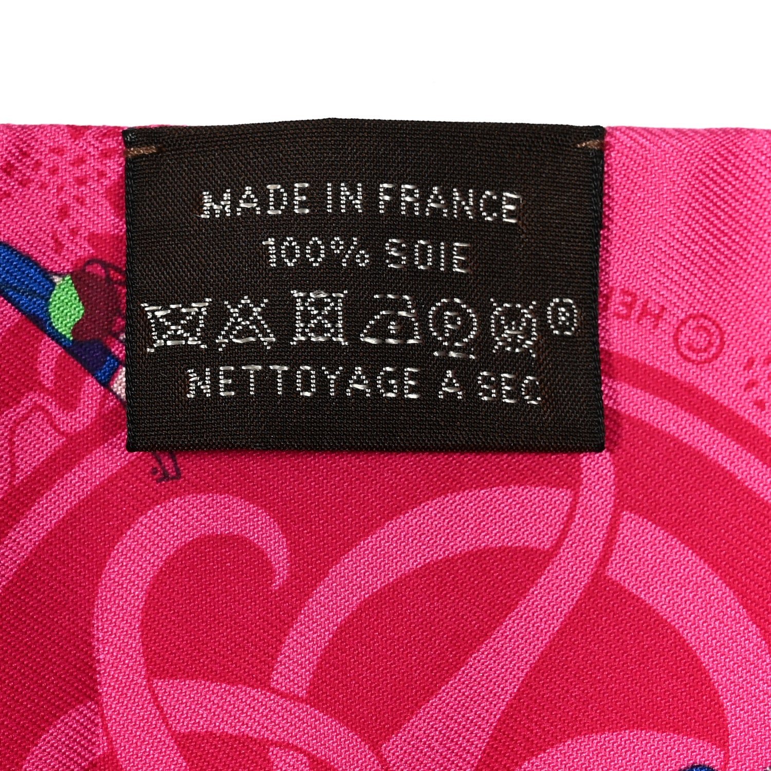 Hermes Silk Ex-Libris Les Parisiennes Fringed Twilly Bubblegum Argent Creme 2 of 3