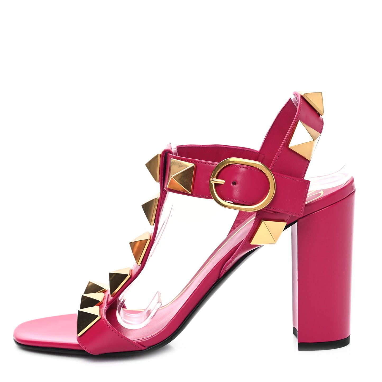 Calfskin Roman Stud T-Strap 90mm Sandals 38 Blossom